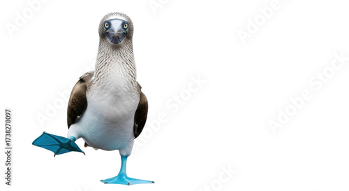 Canvastavla Isolated Blue-Footed Booby Balancing on One Foot, Galapagos Bird, Seabird Perche