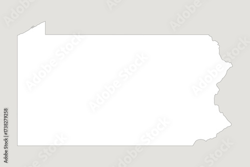 Vector graphic artwork suitable for print and web containing flat detailed map of PENNSYLVANIA