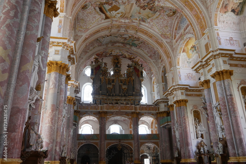Fototapeta premium Barocker Innenraum Klosterkirche Abtei Fürstenfeld