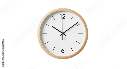 Wallpaper Mural Isolated clock showing ten minutes past ten o'clock on light wood frame face, studio shot Torontodigital.ca