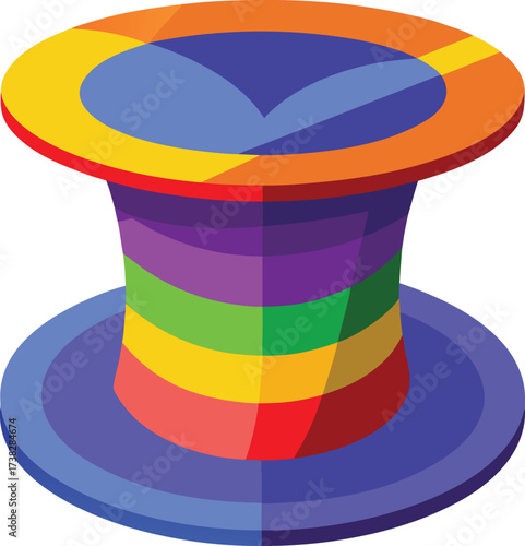 Rainbow colored spool with blue base and yellow icon isolated on white transparent background vector eps png jpg business people clipping path cutout 2025 2026 4k full hd poster banner label download