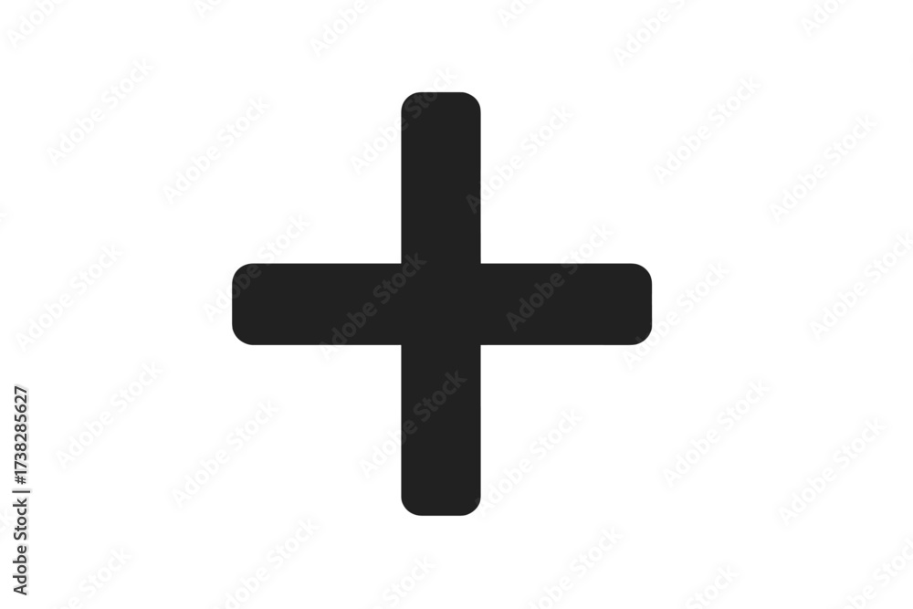 Obraz premium Vector plus icon black symbol with trendy flat style for web design, logo, app, UI, interface, button, isolated on white background, vector illustration transparent