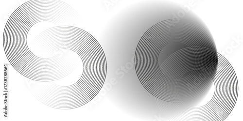 Abstract black and white blend line art background vector. Wallpaper design with wavy line in motion. Illustration for banner, packaging, social media, ads.