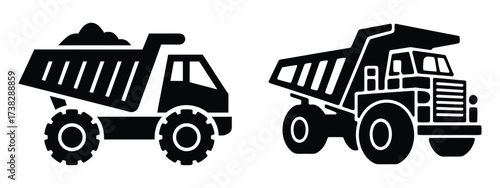 Construction Vehicle Vector Silhouettes – Dump Truck, Hauler, and Cargo Transport