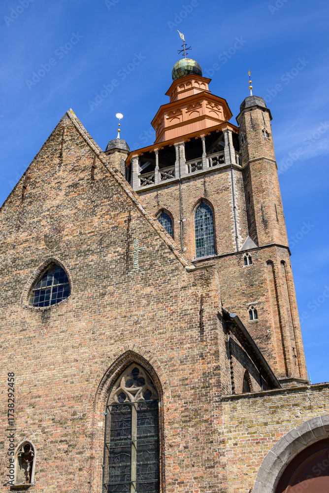 Fototapeta premium Adornes Domain with Jerusalem Chapel in Bruges, Flanders, Belgium