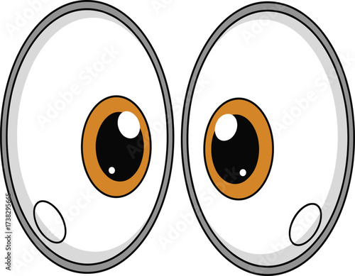 Cartoon wide eyes, surprised expression, attention icon, funny look, vector illustration, emotional symbol, comic style, curiosity graphic, bold design