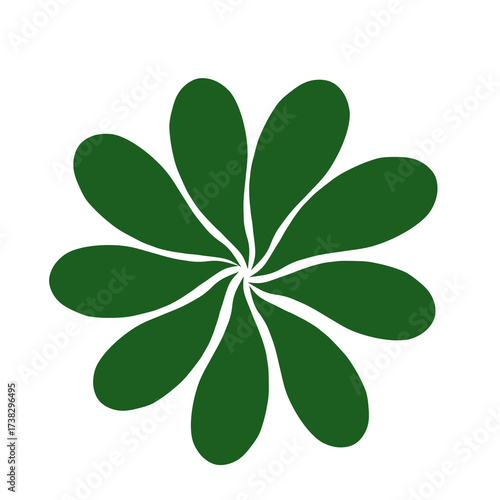 Abstract green flower illustration hand-drwan art