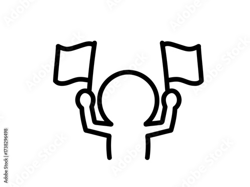 両手で白旗を挙げる人