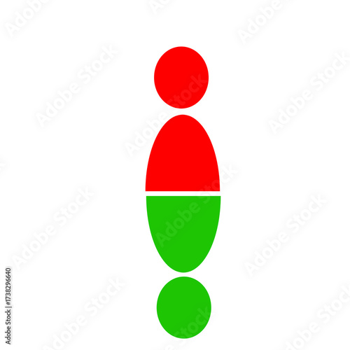 Vertical Symmetry of Red and Green Geometric Shapes