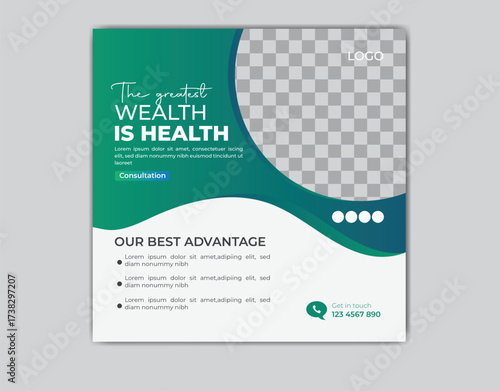 Modern Health Banner Template â€“ Medical & Wellness Social Media Design