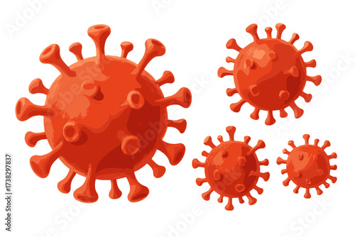 Coronavirus 2019-nCoV 3D render concept. COVID-19 virus cell model. Pandemic outbreak, medical healthcare background. Infectious disease, virology, epidemiology illustration.