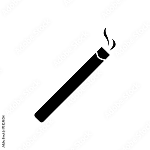 Silhouette of a burning incense stick art on transparent background