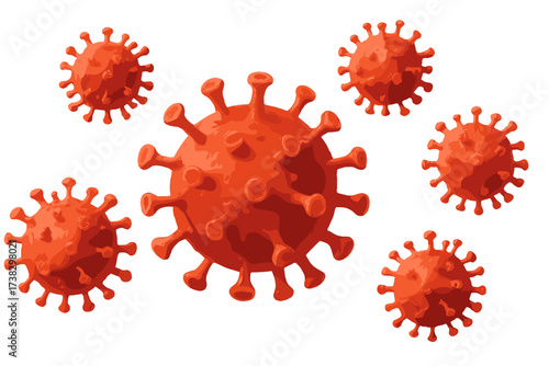 Coronavirus COVID-19 3D render. Microscopic virus cell. Pandemic outbreak concept. Medical, healthcare, infectious disease, virology, epidemiology background. 2019-nCoV germ.