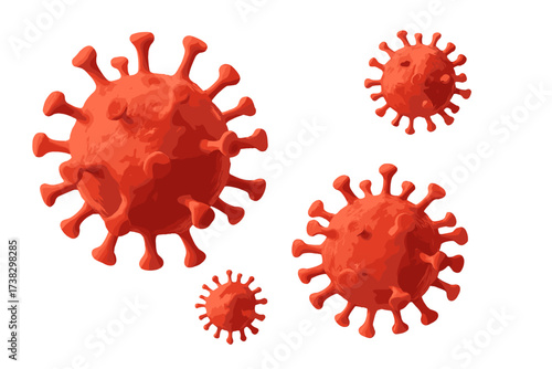 3D illustration of Coronavirus COVID-19. Concept for pandemic, medical, healthcare, and infectious disease. Virology and epidemiology background. Corona virus 2019-nCoV model.