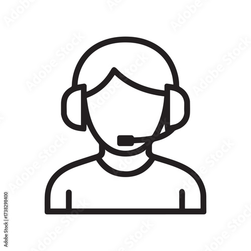 Icon of a person with a headset and microphone