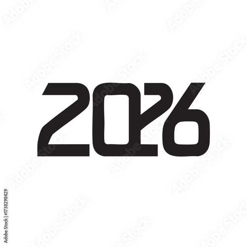 Bold black graphic design displaying the year two thousand twenty six