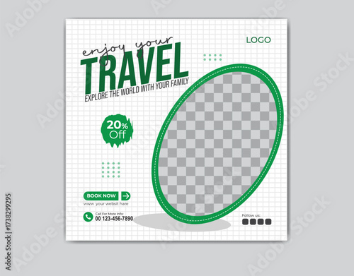 Travel Tour Promotion Social Media Template