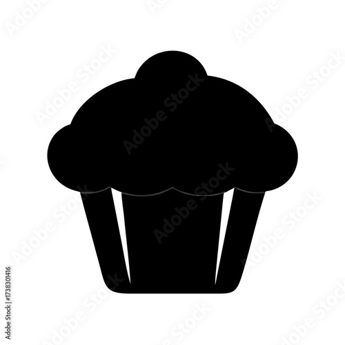 Simple Frosted Cupcake Icon - Bakery Dessert	