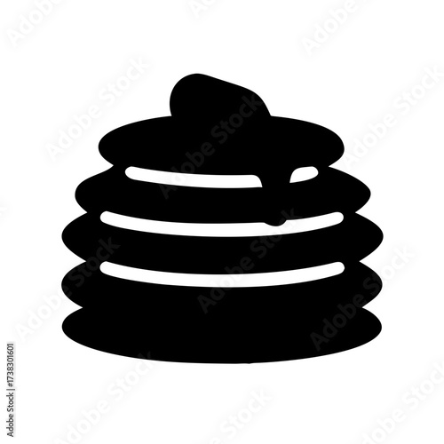 Stack of Pancakes with Syrup and Butter Icon	