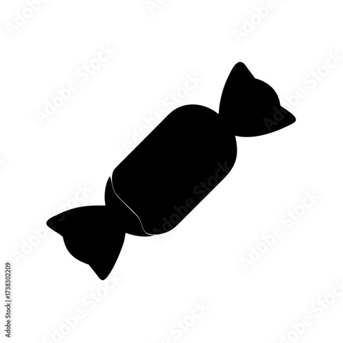 Simple Black Candy Silhouette for Halloween or Festive Celebrations Design Element