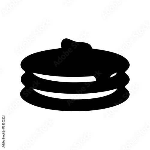 Stylized vector silhouette of a black and white cartoon poop emoji