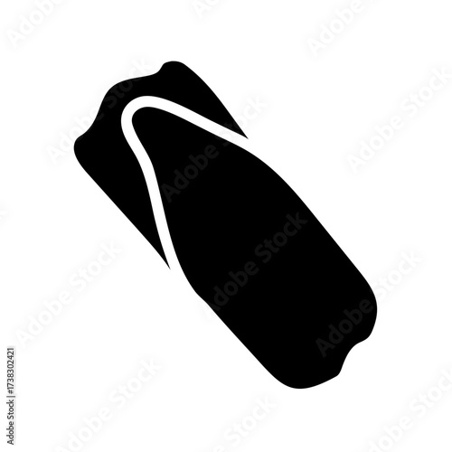Simple black and white silhouette depiction of an object resembling a cloth