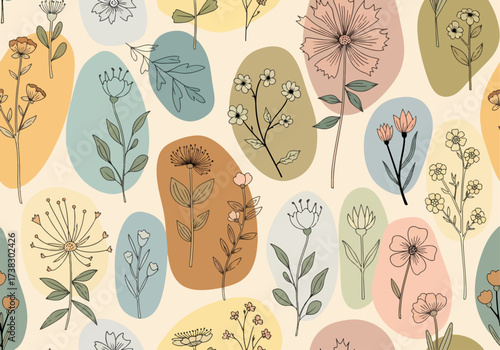 Vector illustration. seamless botanical pattern
