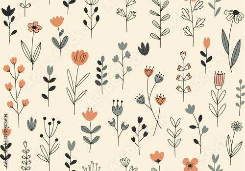 Seamless pattern floral background. Seamless decoration pattern floral background
