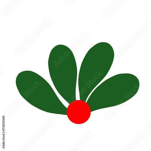 Abstract mistletoe decorative hand-drwan illustration art
