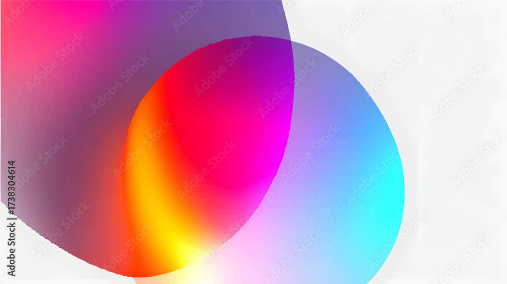 Naklejka premium A colorful abstract shape with smooth gradients and a soft glow, set against a blurred background