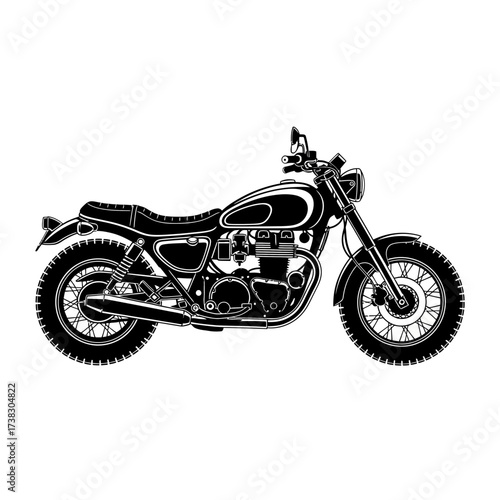 Vintage Motorcycle Silhouette – Classic Retro Bike Illustration