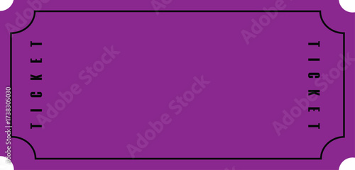 Blank Purple Ticket with Ticket Text | Event Pass Template, Raffle Ticket for Concerts, Theater, and Special Events