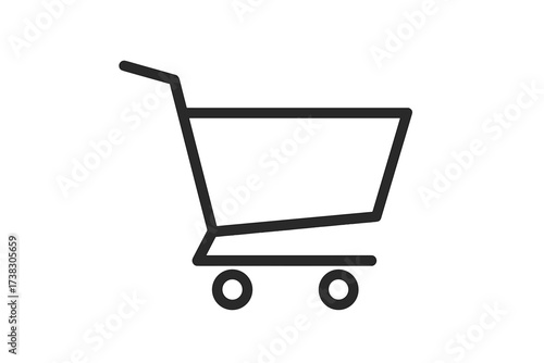 Shopping cart icon. Flat line style for web site design, logo, app, UI. Isolated on white background. Vector Illustration. Concept for e-commerce, online shopping, buy.