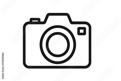 Camera line icon. Photography symbol. Photo camera outline sign for website design, logo, app, UI. Digital picture, image concept. Photographer equipment vector illustration.