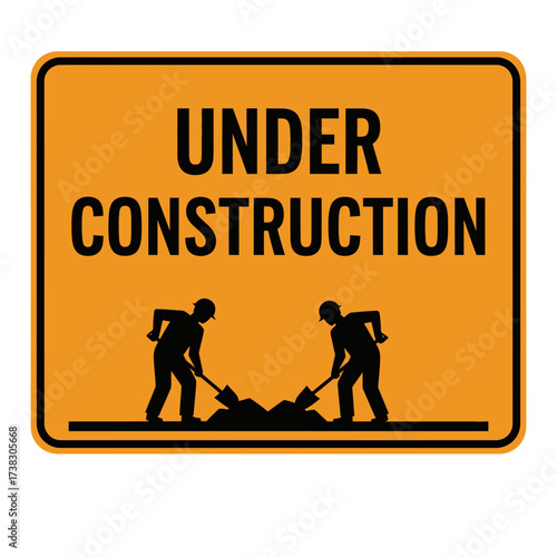 Under Construction Sign – Road Work Safety Warning Board