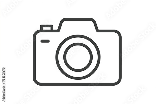 Camera line icon for web and mobile app. Photo camera sign. Photography symbol. Digital device for pictures. Pictogram for website and user interface design. Vector illustration.