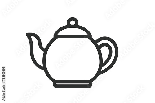 Teapot kettle line icon for web site design, logo, app, UI. Kitchenware symbol. Hot drink, beverage, tea time concept. Vector graphic illustration isolated on white.