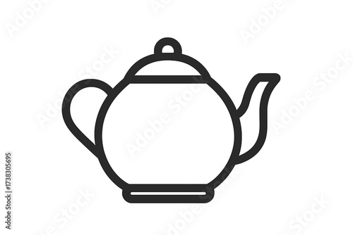 Teapot line icon. Kettle vector for hot drink. Beverage symbol for cafe menu. Kitchenware graphic design element. Simple kitchen appliance logo for ui, app, web design.