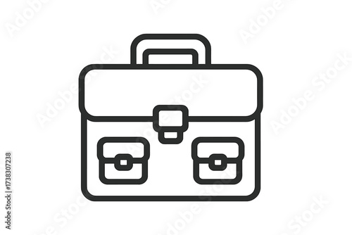 Briefcase line icon for web design and mobile app. Business case symbol. Portfolio, diplomat, manager bag sign. Work, job, career concept. Vector illustration isolated on white background.