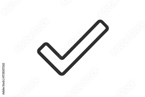 Check mark icon. Tick symbol. Yes, vote, and approved sign. Correct, right, and accept button for web, app, and UI design. Simple line vector illustration isolated.