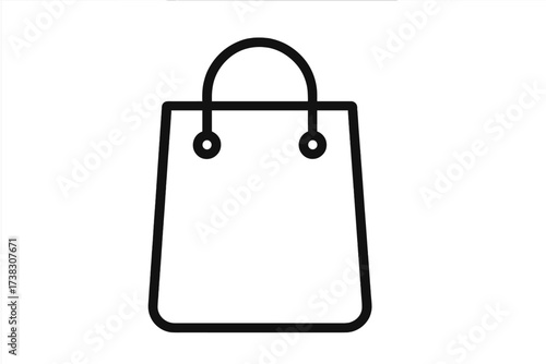 Shopping bag line icon. Simple flat vector pictogram for e-commerce, web design, app, UI. Minimalist purchase symbol for online store, retail, sale. Isolated illustration.
