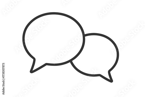 Speech bubble chat icon. Communication, conversation, message, comment, dialogue symbol. Vector flat line illustration for website design, logo, app, UI. Social media contact.