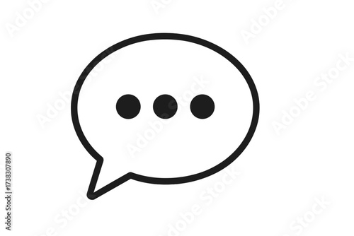 Speech bubble icon vector symbol of chatting, comment, or message. Trendy flat line style for website design, logo, app, UI. Communication, dialogue, typing ellipsis concept.