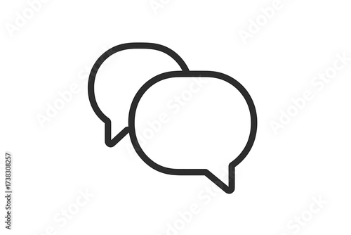 Speech bubble icon vector. Chatting, comment or message symbol. Communication concept for website design, logo, app and UI. Dialogue, talk and speak sign. Flat line illustration.