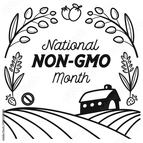 NATIONAL NON-GMO MONTH vector 