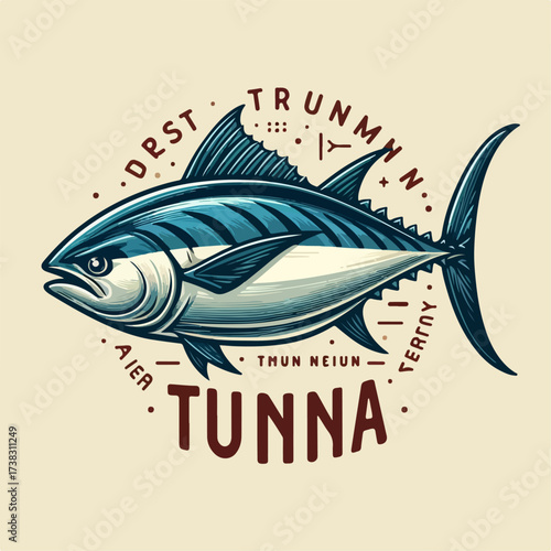 vector illustration of tuna fish