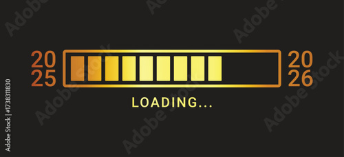 Gold gradient loading bar 2025-2026 icon