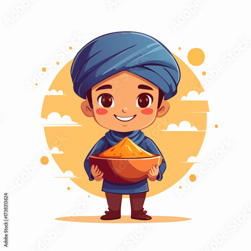 Illustration vectorielle personnage caricatural indien