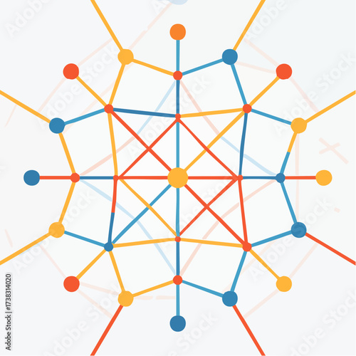 Illustration vectorielle texture réseau neuronal stylisé