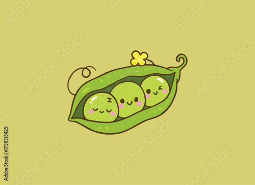 Pea Illustration, Pea Vector, Pea Logo, Pea Mascot, Pea Cartoon, Pea Character, Cute Vegetable Art, Green Pea Drawing, Pea Pod Clipart, Healthy Food Icon, Smiling Pea, Organic Food Design, Fresh Peas